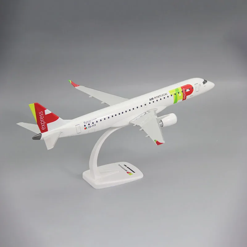 1/100 Schaal E-195 TAP's PORTUGAL Luchtvaartmaatschappij Vliegtuigen ABS Montage Vliegtuig Model Vliegtuigen Speelgoed Decoratie Collectie Geschenken Fans