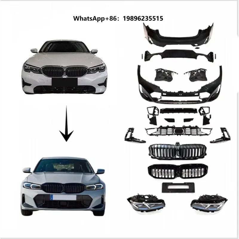 High Quality PP Plastic New Car Bumper Head Light Rear Diffuser Grille Bodykit for G20 G28 Pre Upgrade Lci 2022 Clips