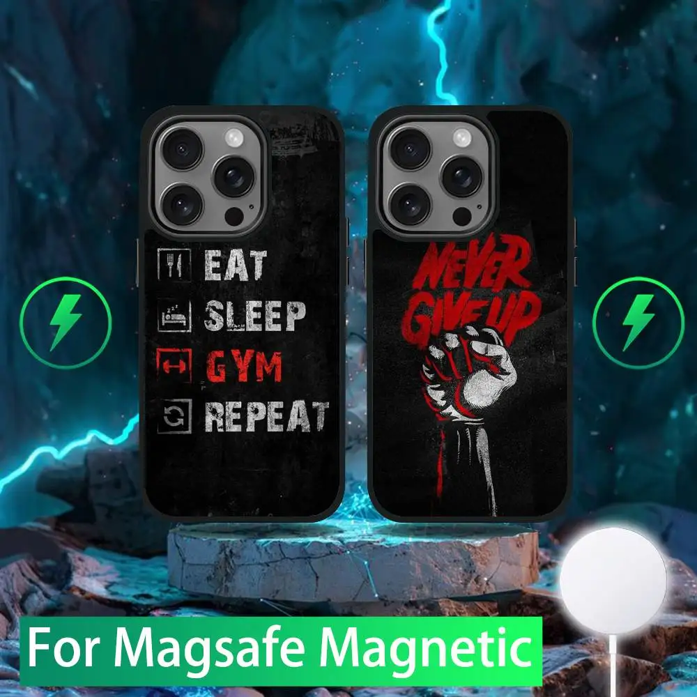

Fitness Bodybuilding Gym Phone Case For iPhone 16,15,14,13,12,11,Pro,Max,Plus,Mini,SE New Magsafe Magnetic Wireless Charging