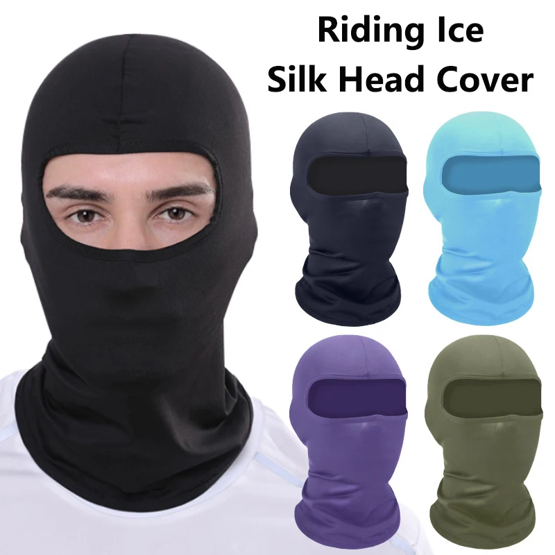 Black Full Face No Hole Cover Hat Women Men Simulate Cs Balaclava Cap Sun Uv Protection Bike Motorcycle Multi-Hole Ski Mask