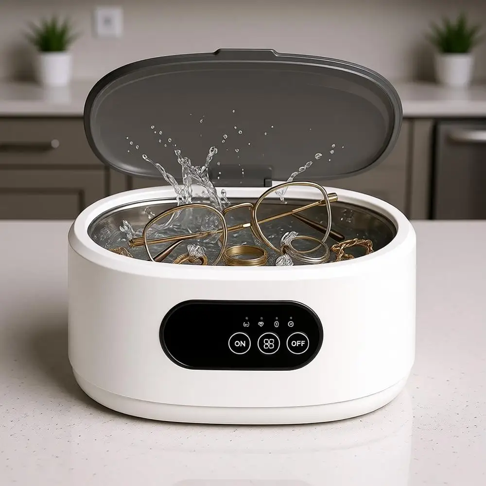 

22Oz 48kHz Cleaner with 5 Timers, 35W Power - for Rings, Retainers, Dentures, Eyeglasses, Silver, Watches, Coins & Jewelry Clean