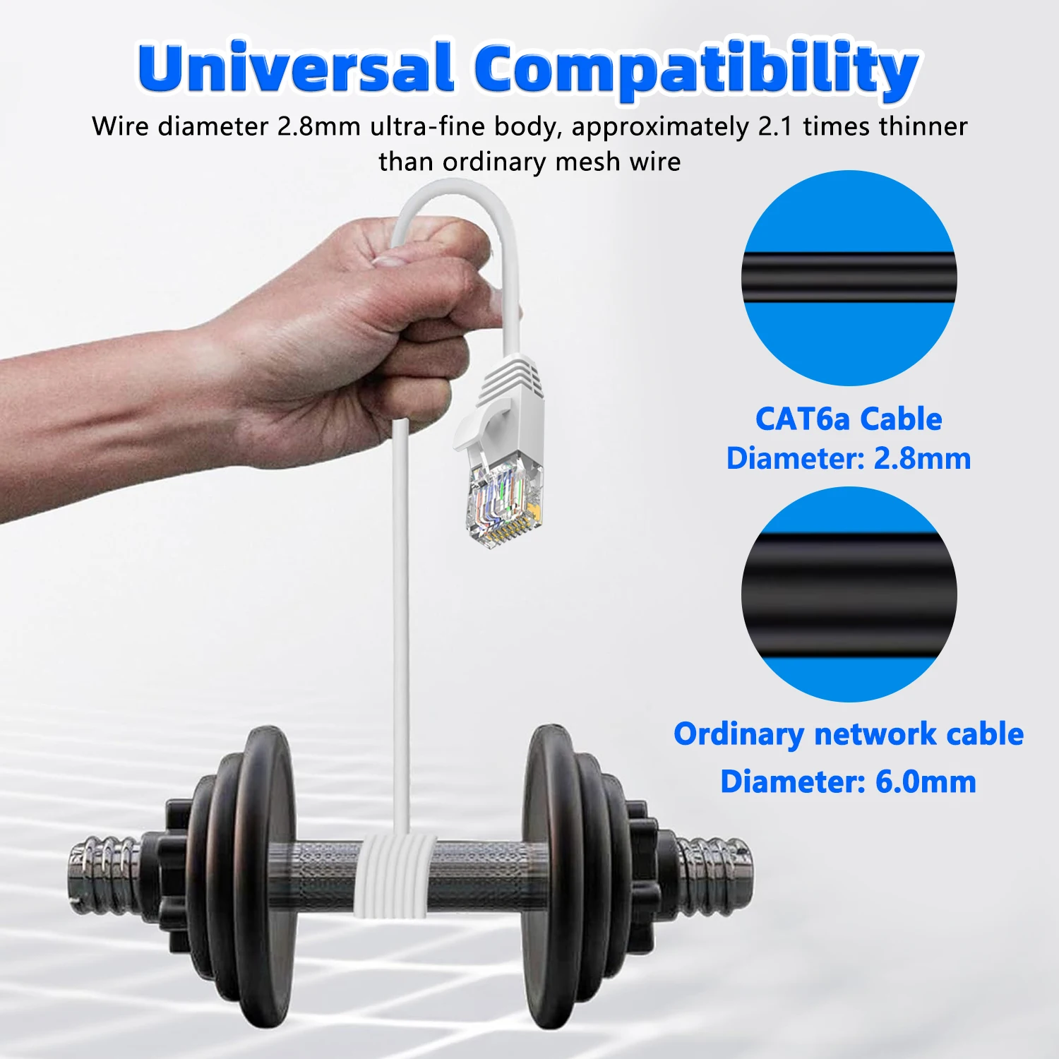 Cat6AEthernet-kabel 10Gbps Lan-kabel UTP Netwerk Slim Patchkabel voor PS5 PC Internet Modem Router Cat 6a Kabel Ethernet