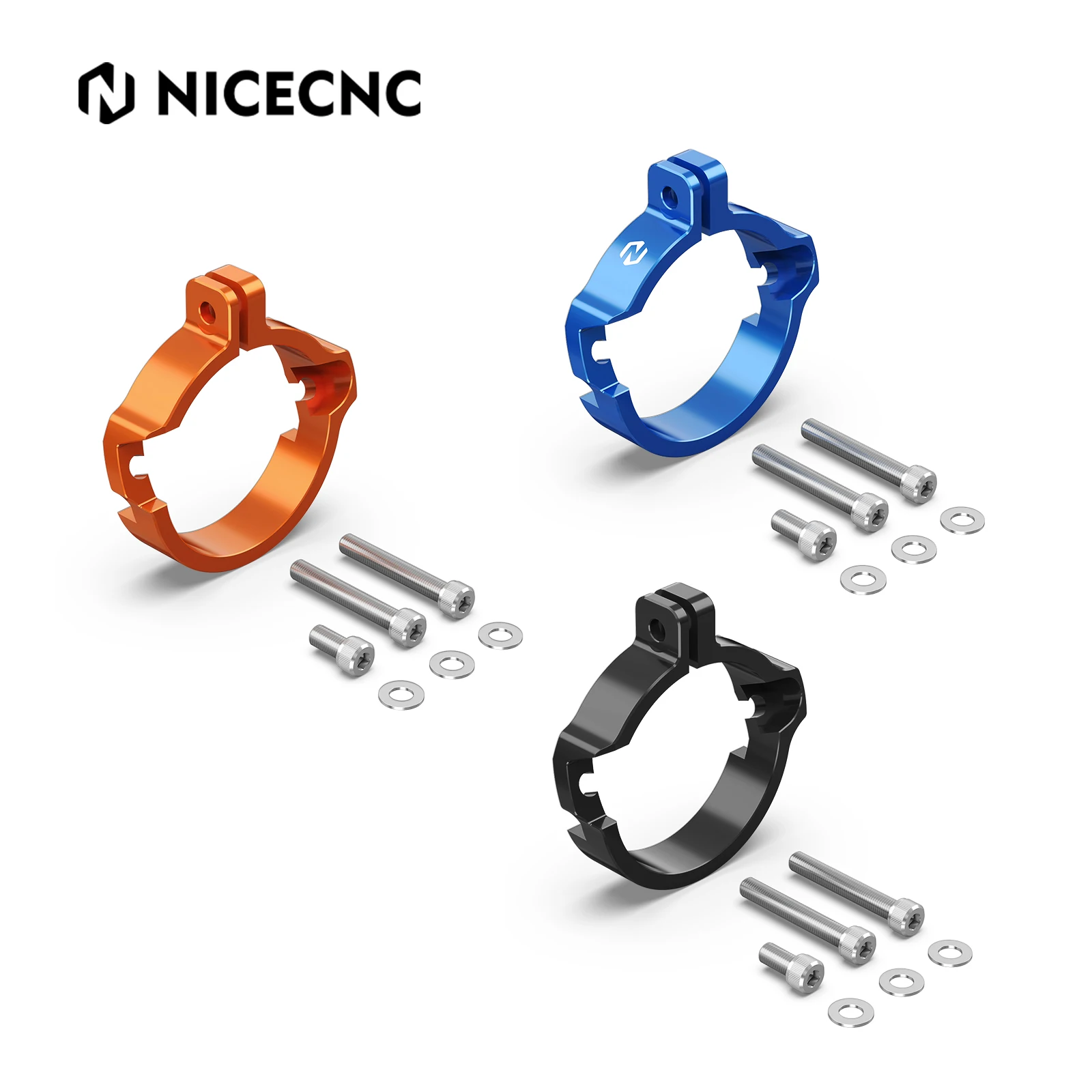 NICECNC For KTM EXC 300 XCW 250 SX 250 XC 2024 Exhaust Muffler Pipe Clamp Guard With Flanges For Husqvarna TE 300 GasGas EC 300