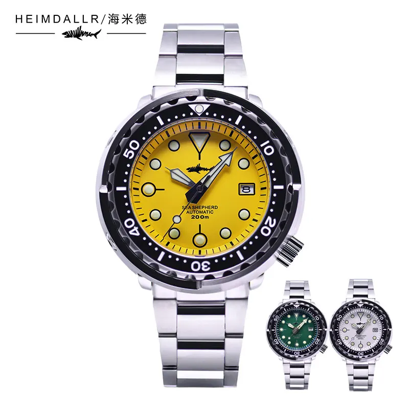 

Heimdallr 47mm Men's Tuna SBBN017 Diver Watch Ceramic Bezel Sapphire Glass NH35 Automatic Movement 20Bar Waterproof C3 Luminous