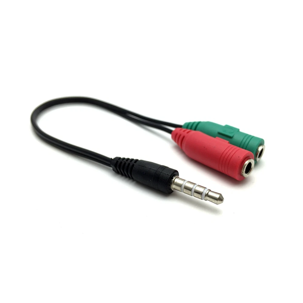 Splitter Kopfhöreranschluss 3,5 mm Stereo Audio Y-Splitter 2 Buchse auf 1 Stecker Kabeladapter Mikrofonstecker für Kopfhörer