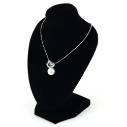 Black Mannequin Necklace Jewelry Pendant Display Stand Holder Show Decorate Velvet Fabric Sturdy Stand Bust Portrait Holder Rack