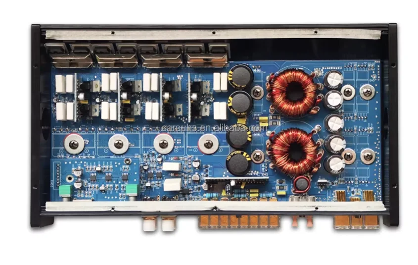 Amplifier Subwoofer Mobil 4 Saluran SQ RMS 150W Puncak 5000W Fullrange Kelas AB