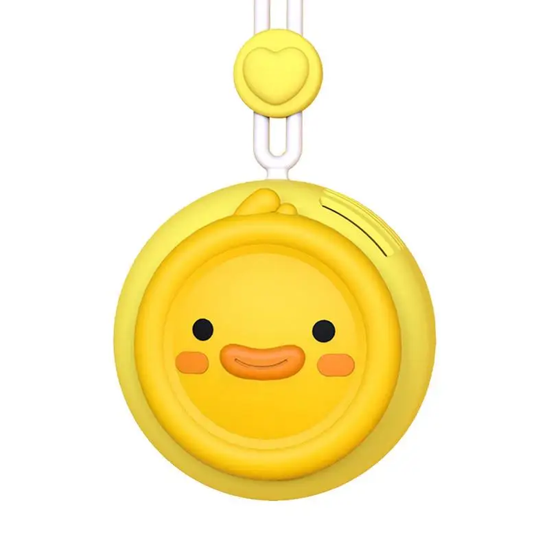 

Мультяшный шейный подвесной маленький вентилятор, портативные мини-вентиляторы, детский мультяшный бесшумный ручной шнурок, безлистный зарядный вентилятор