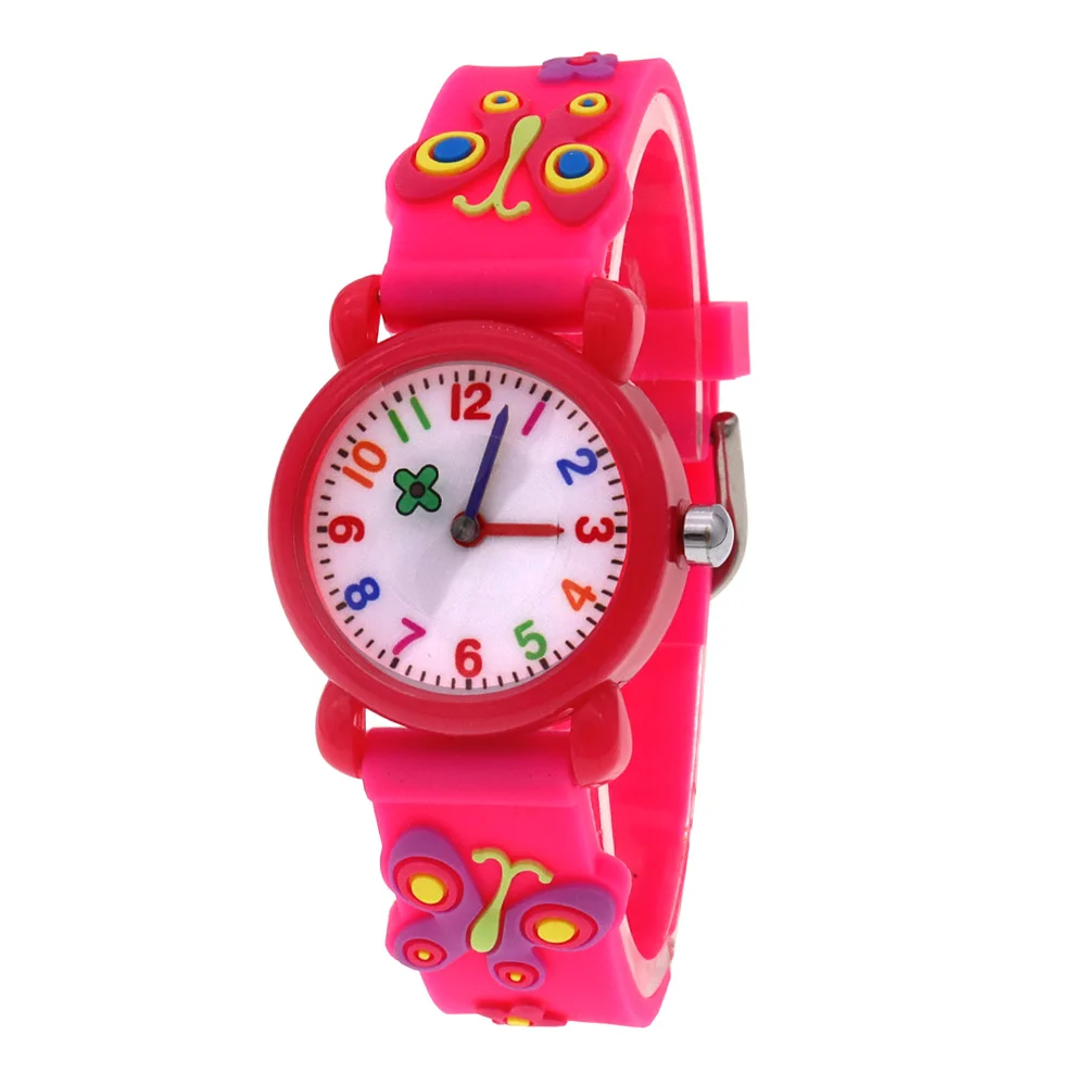 Colorful Girls Boys Flower Second Hand Watch Children Wristwatch Kids Watch Party Gifts Plastic Case 28mm Waterproof Watches