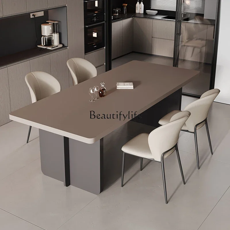 Slate dining table Italian minimalist large flat high-end household simple modern large horizontal hall dining table