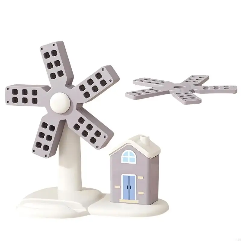 H8WB Creative Foldable Windmill Design Trivet Pad Protects Table From Hot Dishes