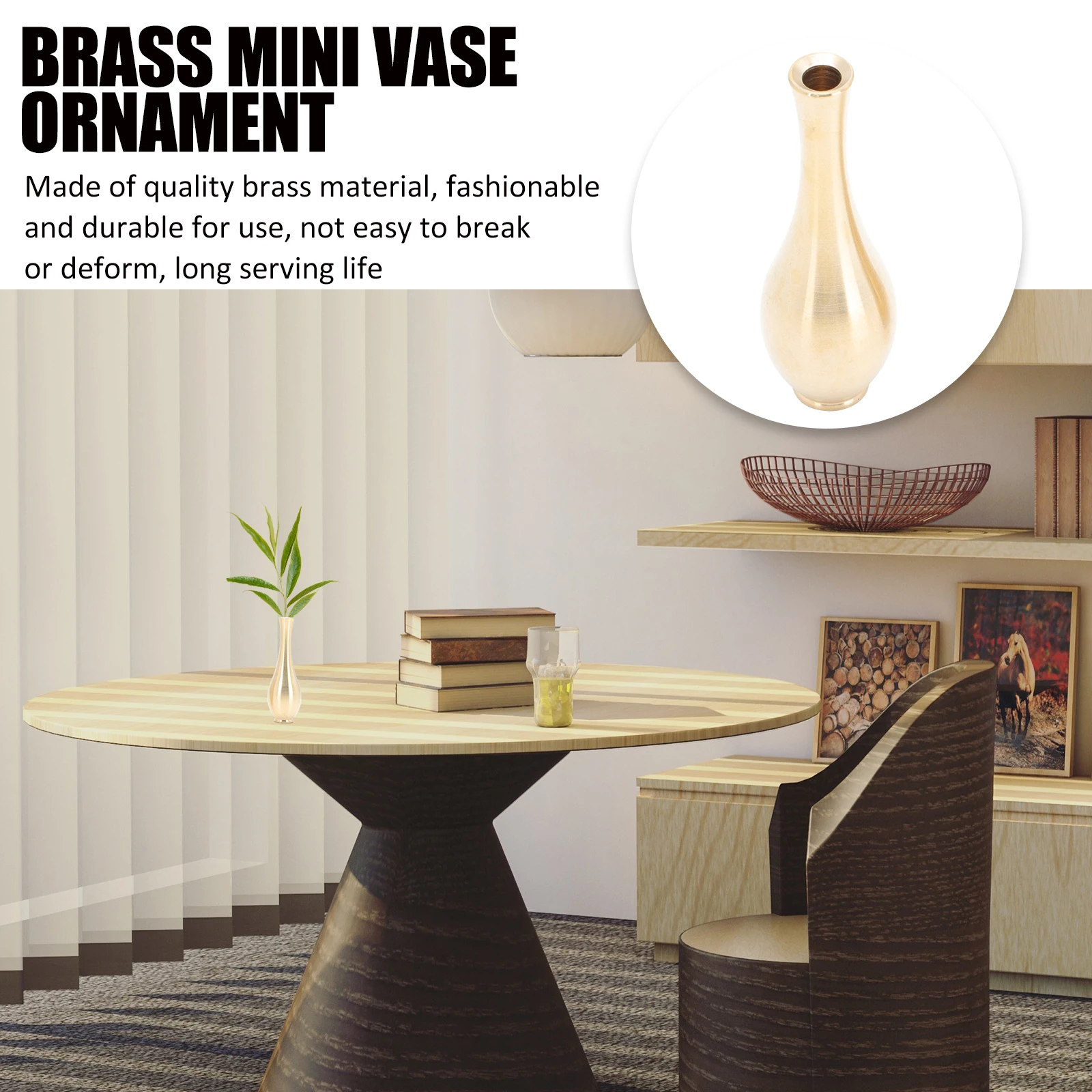 

2pcs Creative Brass Mini Flower Arrangement Decorative Home Metal For Desktop Flower Art Ornament Pure Copper Mini Compact