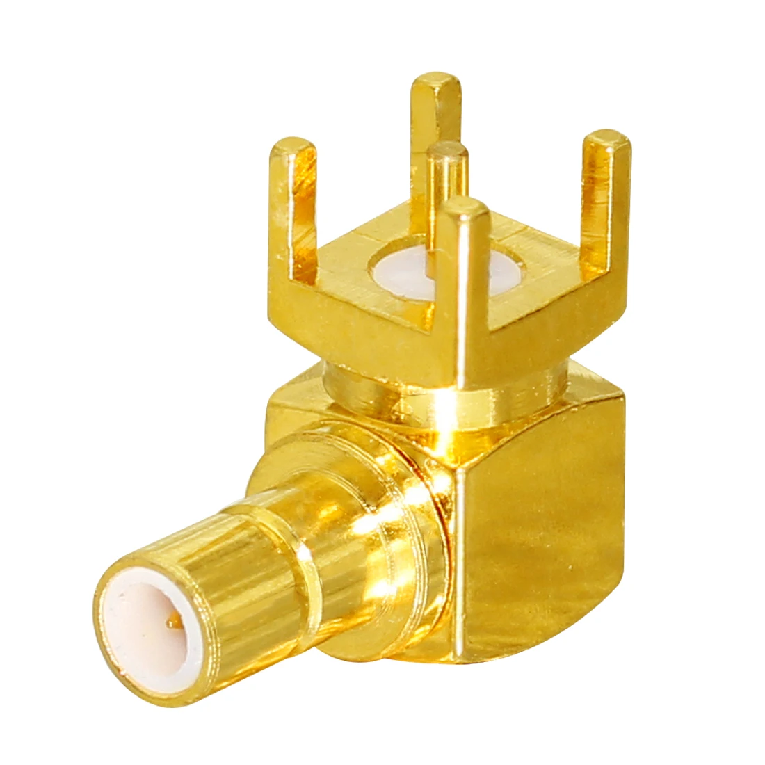 1pc SMB Male Plug RF Coax Connector PCB Mount Right Angle Goldplated Wholesale Welding Terminal