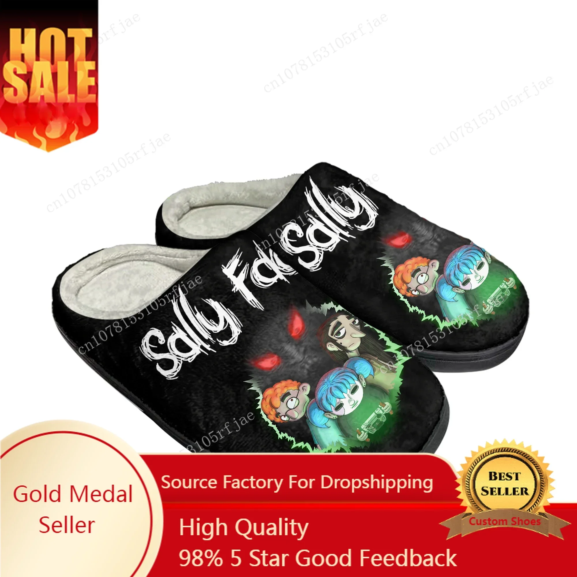 Sally Face Home Cotton Slippers Hot Cartoon Game Mens Womens Teenager Plush Bedroom Casual Keep Warm Shoes Tailor Made Slipper