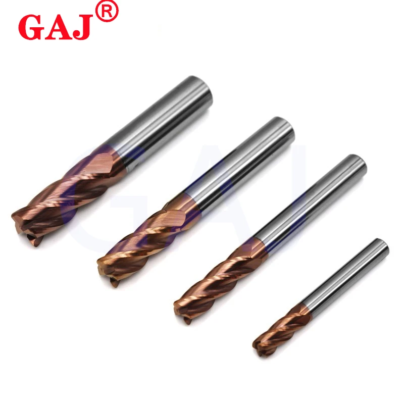 HRC55 Carbide End Mill 4Flutes Metal Steel Tungsten Milling Cutter Alloy Coating Cutting Tool CNC Maching 1 2 3 4 5 6 7 8 9-20MM