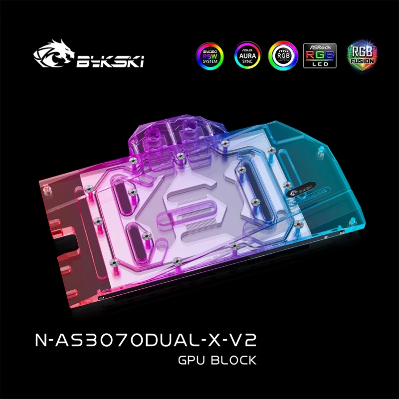 Imagem -05 - Uso do Bloco de Refrigeração da Água de Bykski para Asus Geforce Dupla Tuf Rtx 3070 3060ti 8g Gaming Gpu Cartão Cobertura Completa Radiador de Cobre Luz Rgb