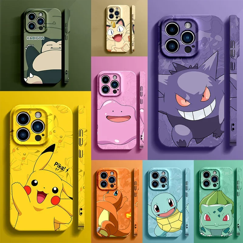 Pokemon PIkachu Charmander Ditto Hard Case for iPhone 11 12 13 14 15 Pro Max X XS XR XSmax 15 Plus Fashion Protective Back Cover