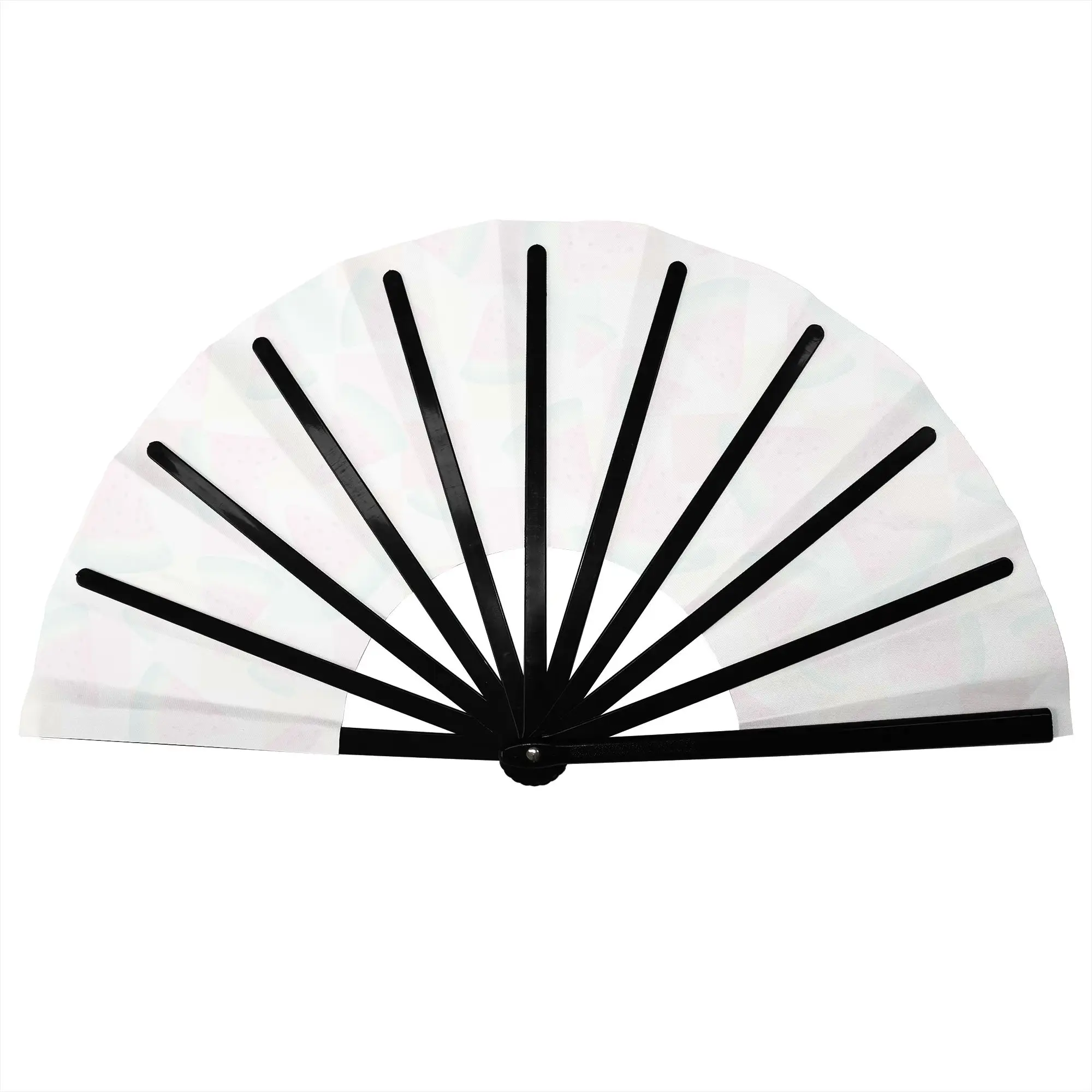 Watermelon Slices on Colorful Pastel Checkers Folding Hand Fan Tropical Fruit  Polyester Fabric Fan Accessory Decorative Fans