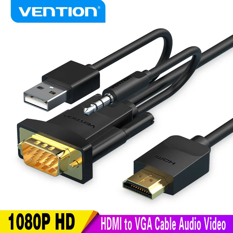 Vention HDMI to VGA Cable 2M 3M HDMI Male to VGA Male Cable Audio Video Converter 1080P for PC TV Box Projector VGA to HDMI Cord