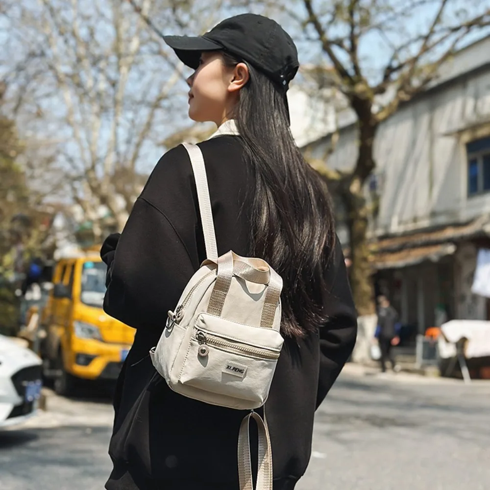 

Multifunctional Crossbody Phone Pouch Handheld Street Style Nylon Shoulder Bag Korean Style Solid Color Small Square Bag