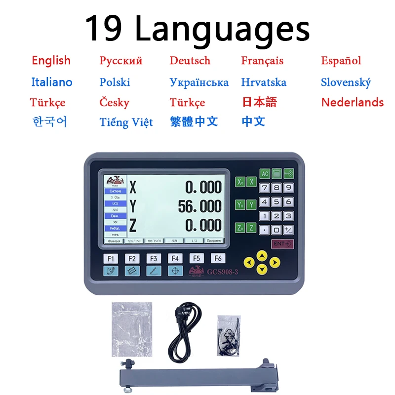 19-mowy 3-osiowy LCD DRO 2-osiowy ZESTAW LCD DRO Cyfrowy odczyt z 2/3 szt. Liniał enkodera liniowego 50-1000 mm do frezowania tokarskiego