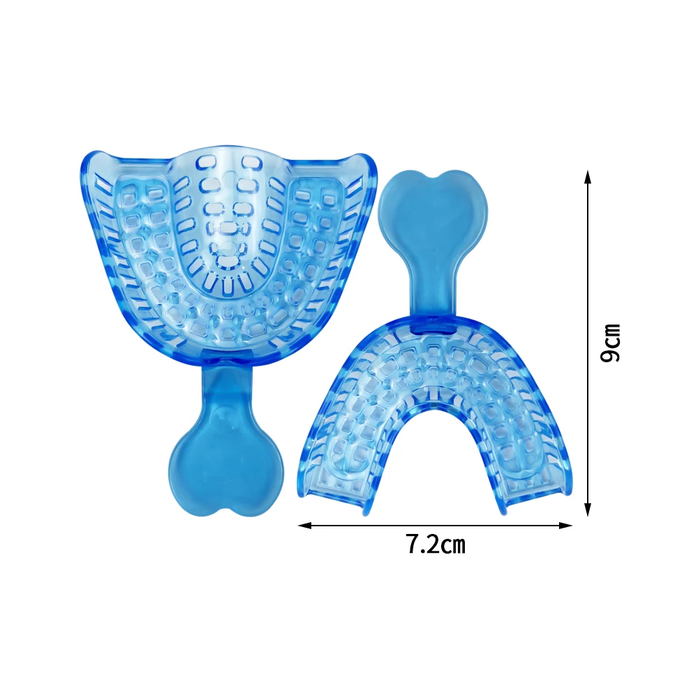 Bandeja de impresión Dental para adultos y niños, soportes de plástico para dientes, materiales de odontología, accesorio de higiene bucal, 5