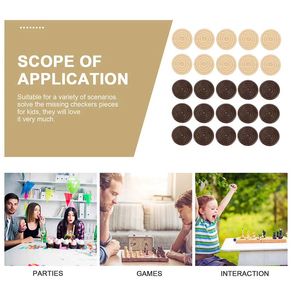 

96 шт. деревянные шахматные фигуры круглой формы, материал премиум-класса для развития стратегических навыков и переноски