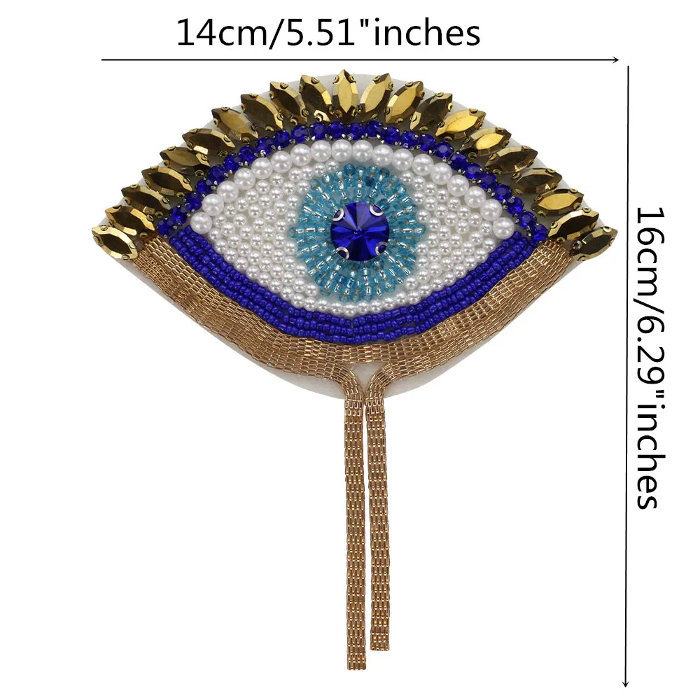 Hand Mund Augen Herz Perlen Patches Strass Applikation zum Aufnähen Kristall für Kleidung Jeans Jacken Handtasche Schuhe DIY Dekor – Detail 4