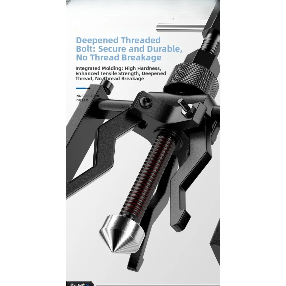 3 Jaw Pilot Bearing Puller Set with Forged Steel Construction and Black Oxide Finish for Reliable Workshop Use