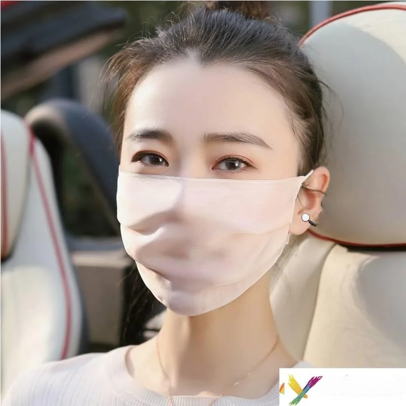 

Шелковая маска для лица, женская тонкая дышащая поясная защита от солнца, летняя маска, неисправенная медицинская среда, общая улица