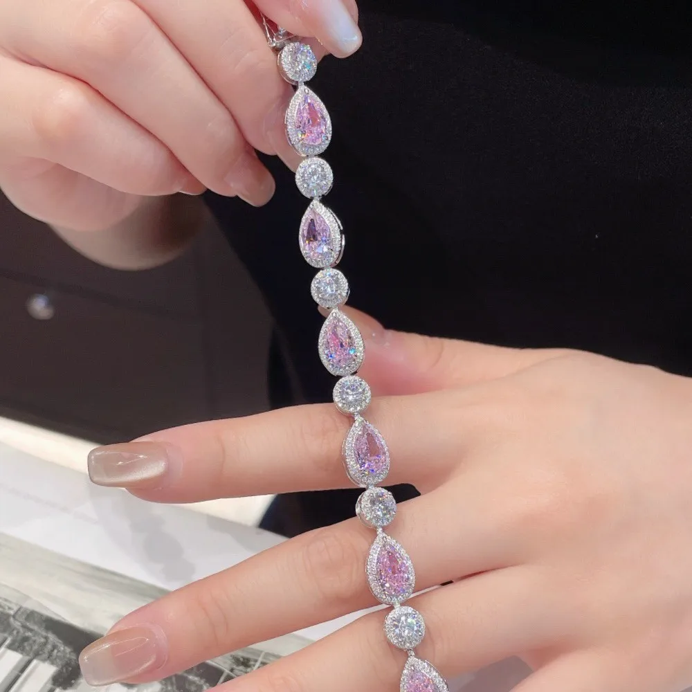 

Классический женский лабораторный браслет с муассанитом, браслет из стерлингового серебра 925 пробы, свадебные браслеты для женщин, свадебное обещание, вечерние ювелирные изделия, подарок