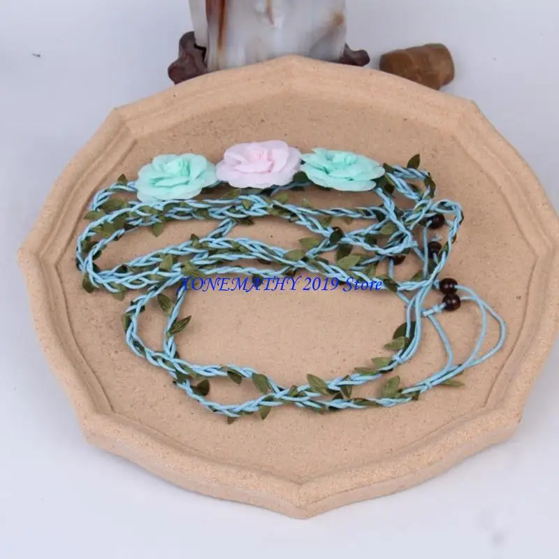 

F42F цвет на выбор, женский ремень, винтажный богемный эластичный пояс с цветочным узором, женский пояс ручной работы, рубашка,