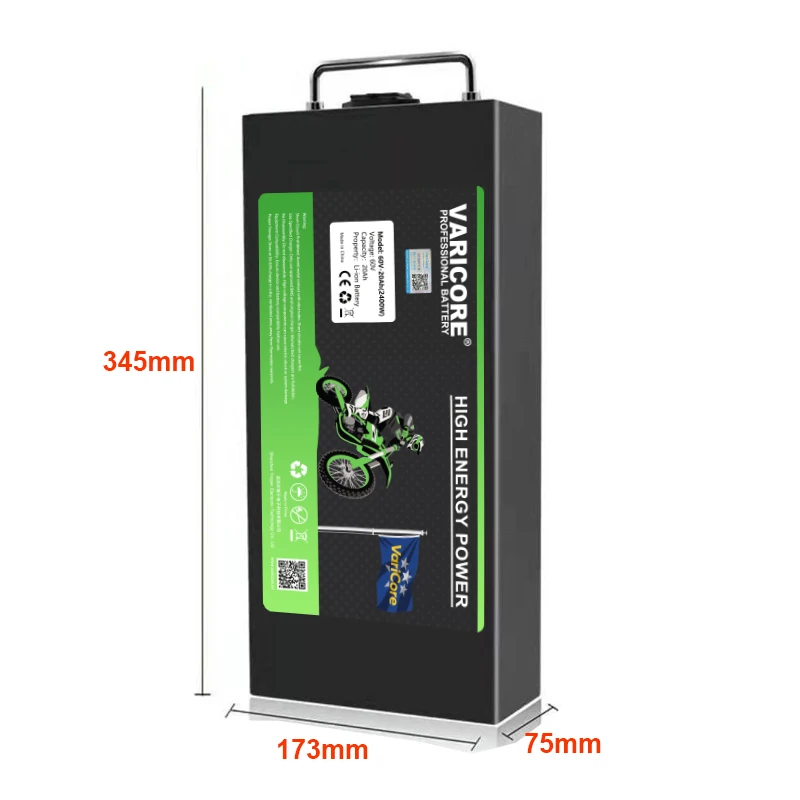 60V 20ah Electric Motorcycle Waterproof Lithium Battery 18650 CELL 500w-2400W Use  Varicore