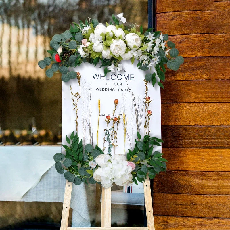 2 teile/los Künstliche Pfingstrosen Große Willkommen Blumen Tür Lintel Blume Dekoration Bogen Hochzeit Im Freien Dekoration Gefälschte Blumen