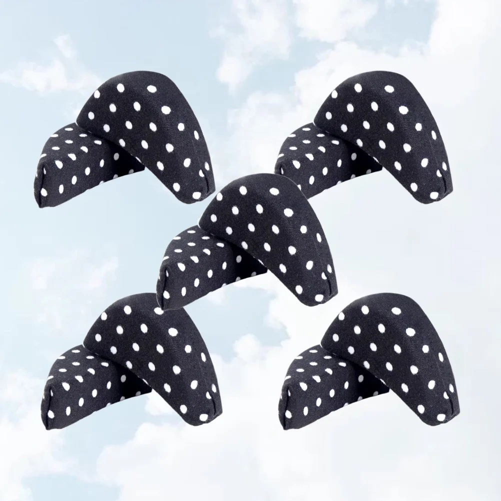 

5 Pairs of Forefoot Sole Pads High-Heel Foot Brace Thicken Shoe Inserts Cushion Half Insoles Black (Round Spot Pattern)