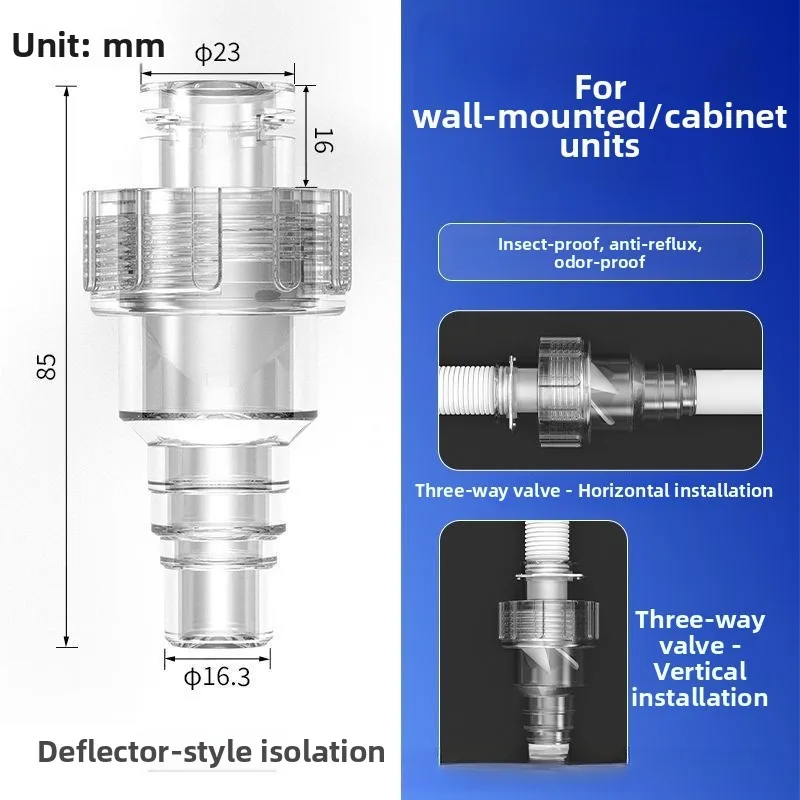 Air Conditioning Drain Pipe Check Valve Backflow Wind Noise Protection For Wall Mounted Cabinet Central Unit ABS Tool