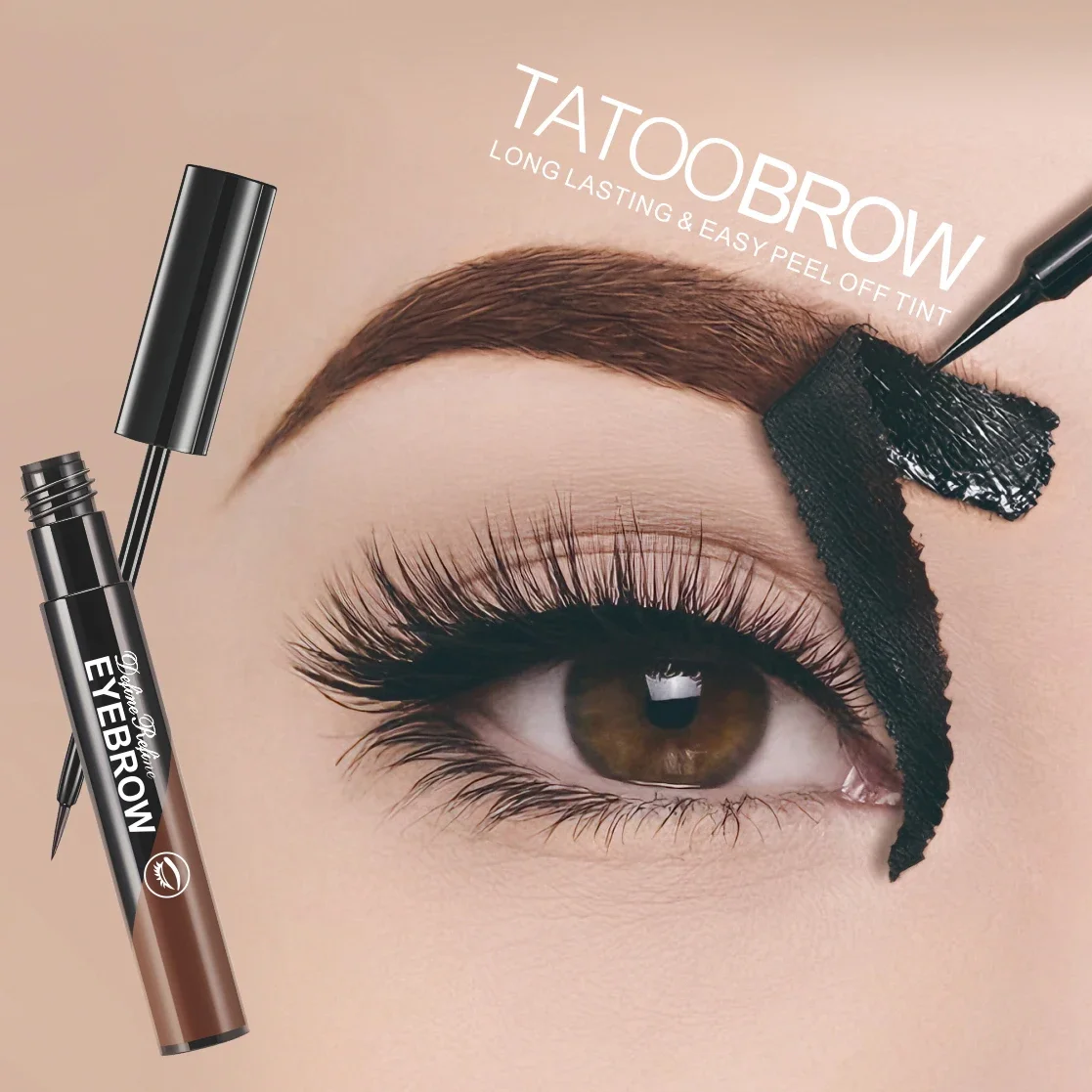 Peel Off Dye Eyebrow Cream Waterproof Semi Permanent Eye Brow Tattoo Tint 3 Day Long Lasting Tearing Eyebrow Gel Makeup Cosmetic