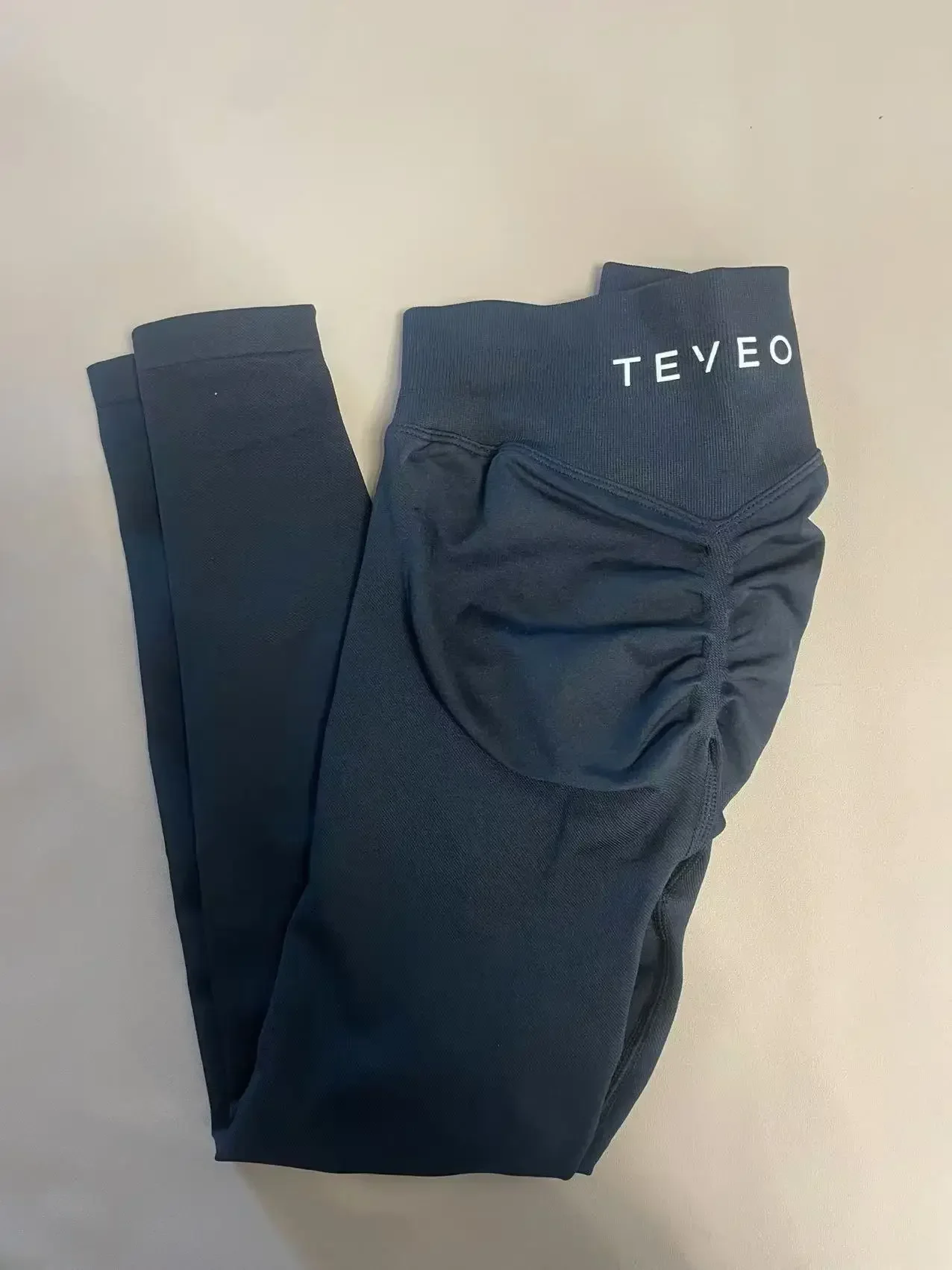 TEVEO Seamless Yoga Pants Impact Leggings Women High Stretch Low Ribbed Band Scrunch Gym Leggings Fitness Sweat Wicking Workout