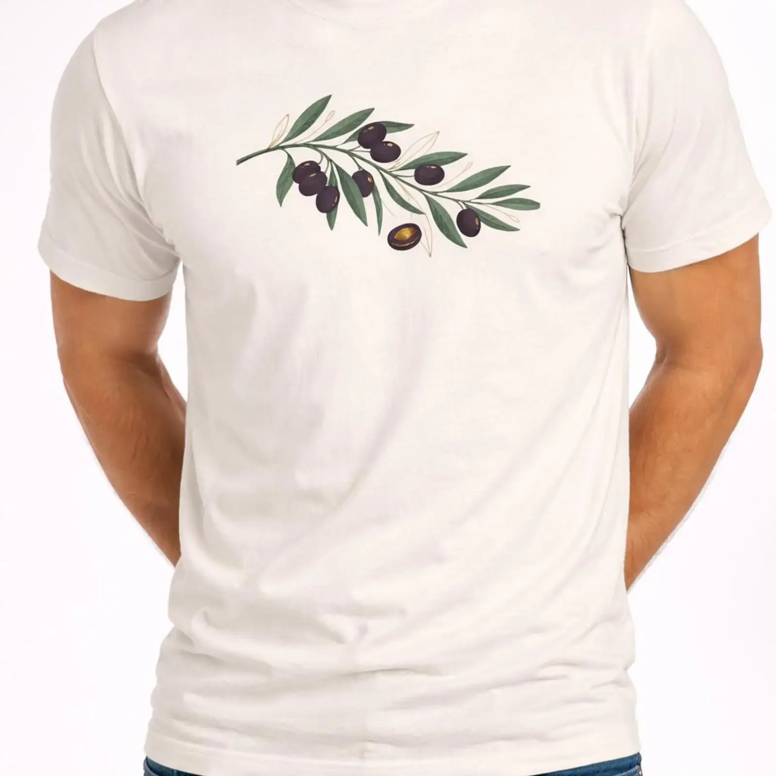 Vintage Olive Tree T Shirt Nature Lover Botanical BC vintage Washed Soft Top For Everyday Wear homme streetwear Breathable