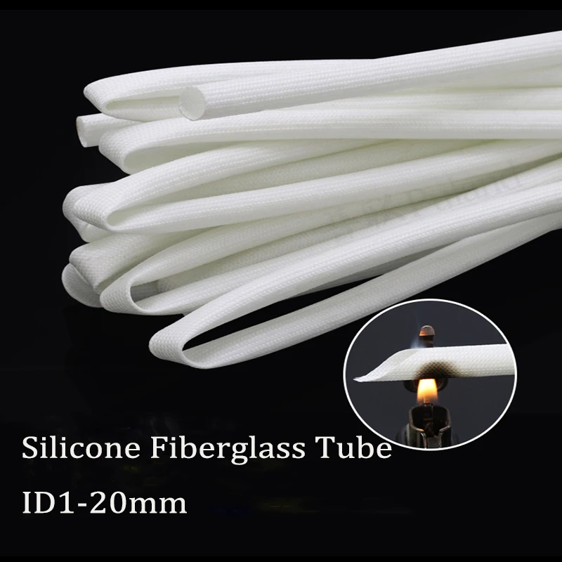 1/5/10Meter Fiberglass Casing ID1mm-20mm High Temperature Flame Retardant Wire Cable Insulation Protection Corrosion Resistance