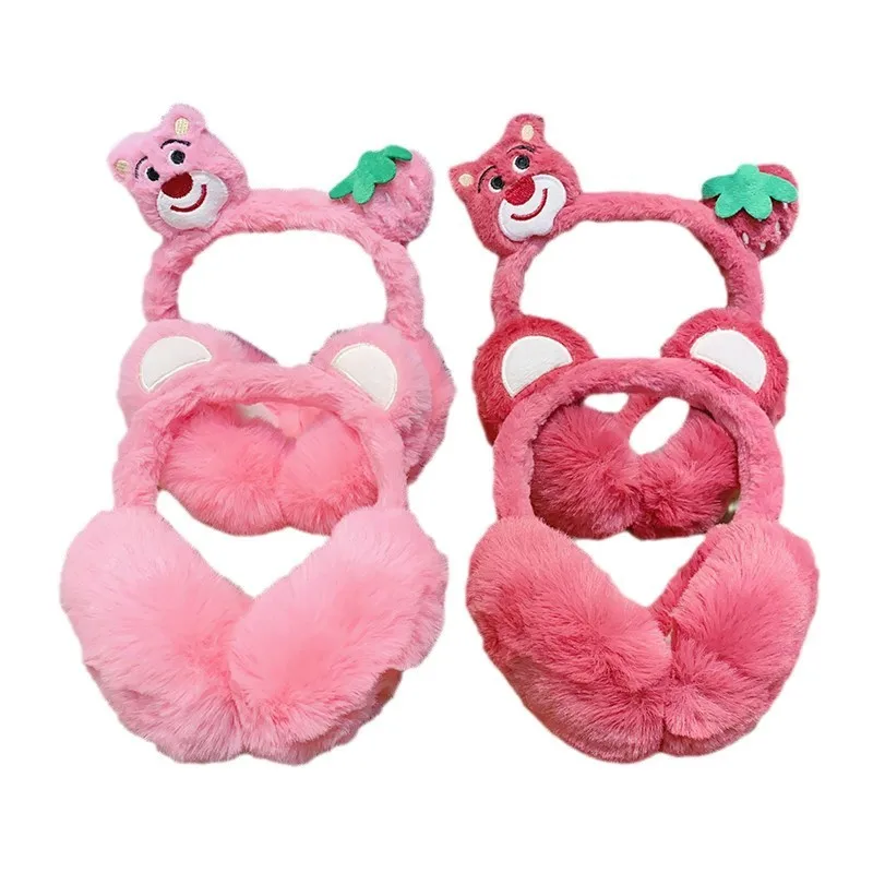 Disney children's winter strawberry bear ear cups for boys and girls warm anti-freeze ear bags foldable ear warm ear cover