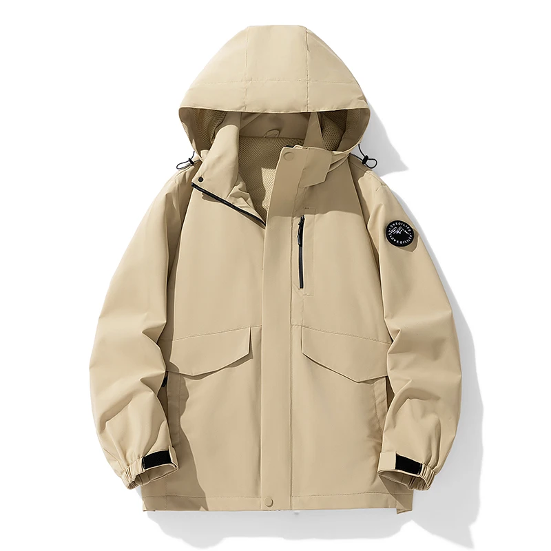 

Fashion Casual Men Hiking Jackets Outdoor Quality Hooded Camping Overcoat Windproof Waterproof Jacket Coats Spring Autumn New
