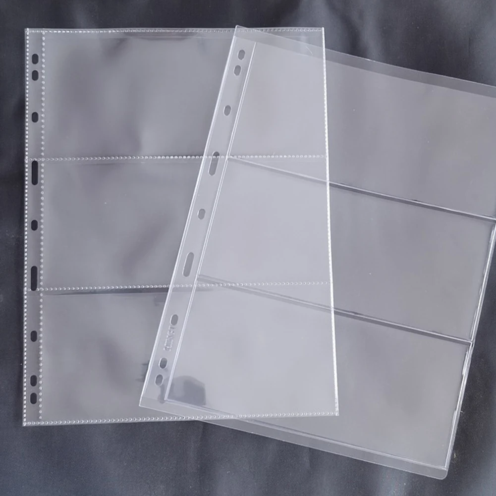 50 Pack 3-Pocket Binder Currency Sleeves for Collectors Bills Banknotes Coupons
