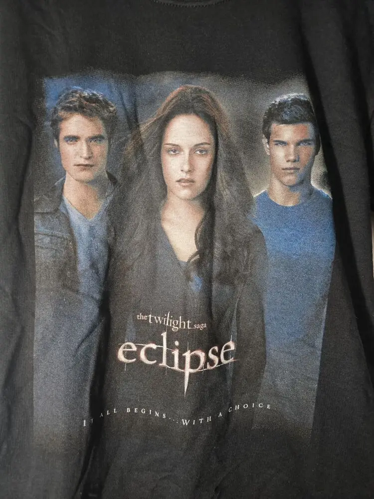 2010 Twilight Saga Eclipse EDWARD JACOB BELLA Movie Promo T-shirt Sz S