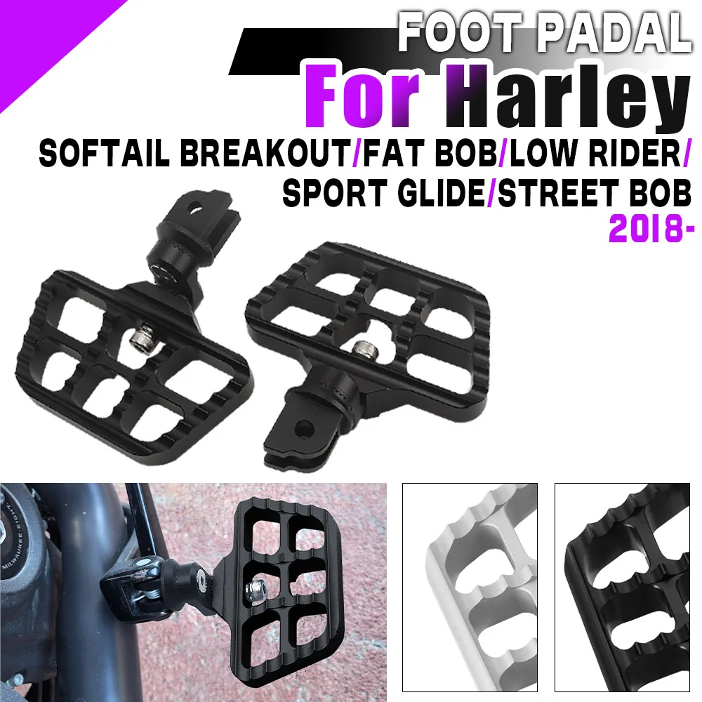 

For Harley Softail Sport Glide FLSB Breakout Fat Street Bob Low Rider Motorcycle Footboards Adjustable Foot Pegs Rear Footrests