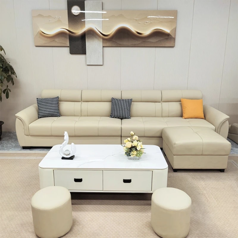 

Nordic 2025 new cat scratching sofa small apartment straight row princess straight row three or four people leather sofa