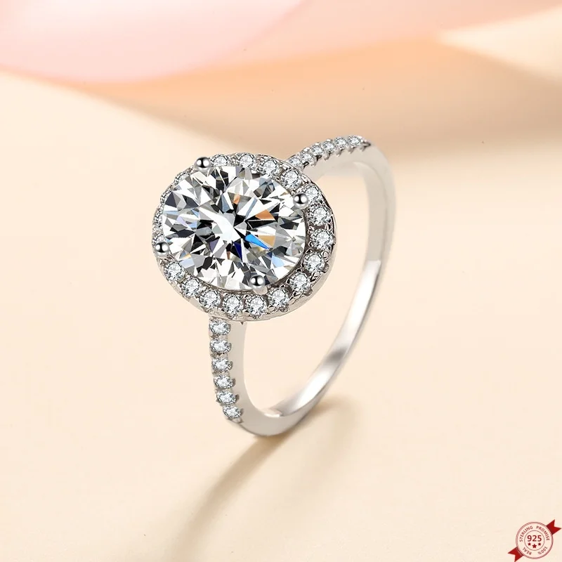 

1.0,2.0ct D Color Moissanite S925 Silver Wedding Band Rings for Women Men Plated Pt950 Valentine's Day Gift Jewelrys Wholesale