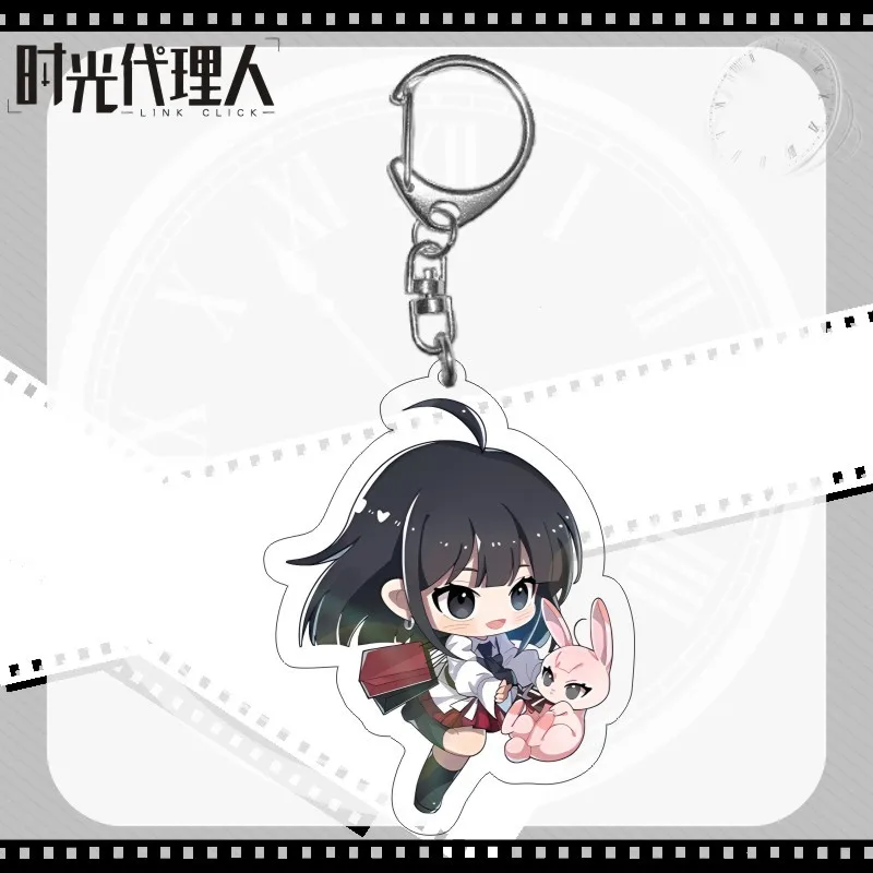 6CM Anime Link Click Shiguang Daili Ren Cosplay Key Chain Cheng Xiaoshi Lu Guang Acrylic Figure Pendant Keychain Fans Gift