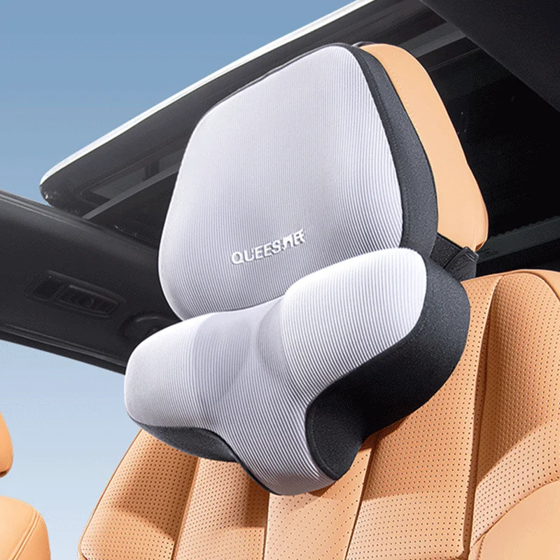 Soft Car Neck Rest Pillow Breathable Headrest Memory Foam Car Seat Head Support Pillow Plus Neck Cushion Car Accessories