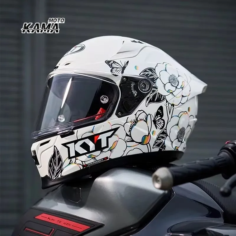 HOT KYT ST Carbon Fiber Motorcycle Helmet Professional Track Racing Helmet Lightweight Capacete Kyt Men Capacete De Motocicleta